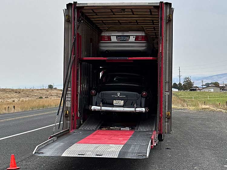 Car transport trailer shipment