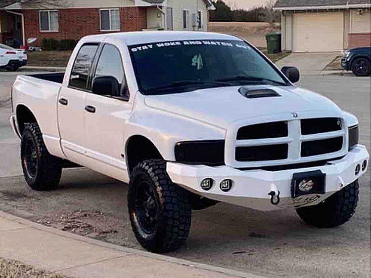 White pickup truck shipment