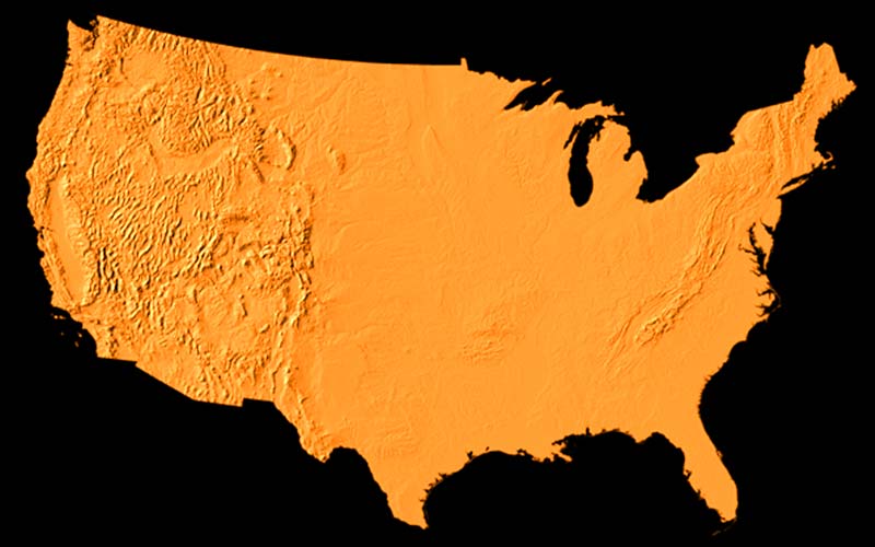 Map of the contiguous United States